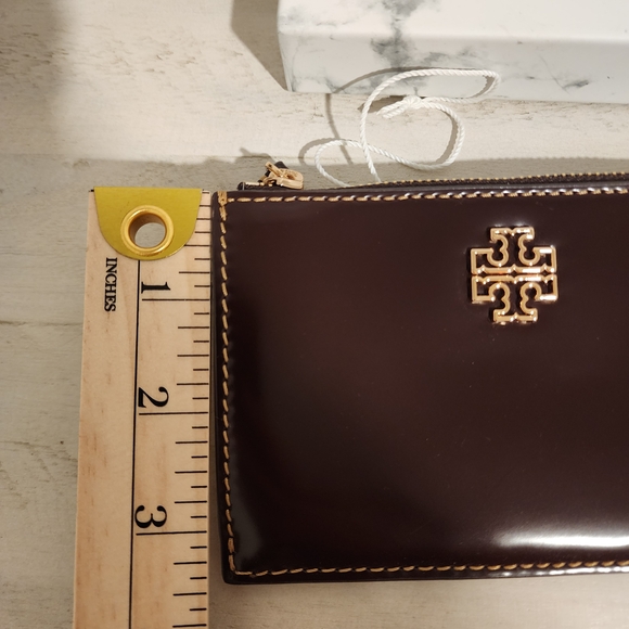 Tory Burch Brown Leather Card Holder - Picture 7 of 11